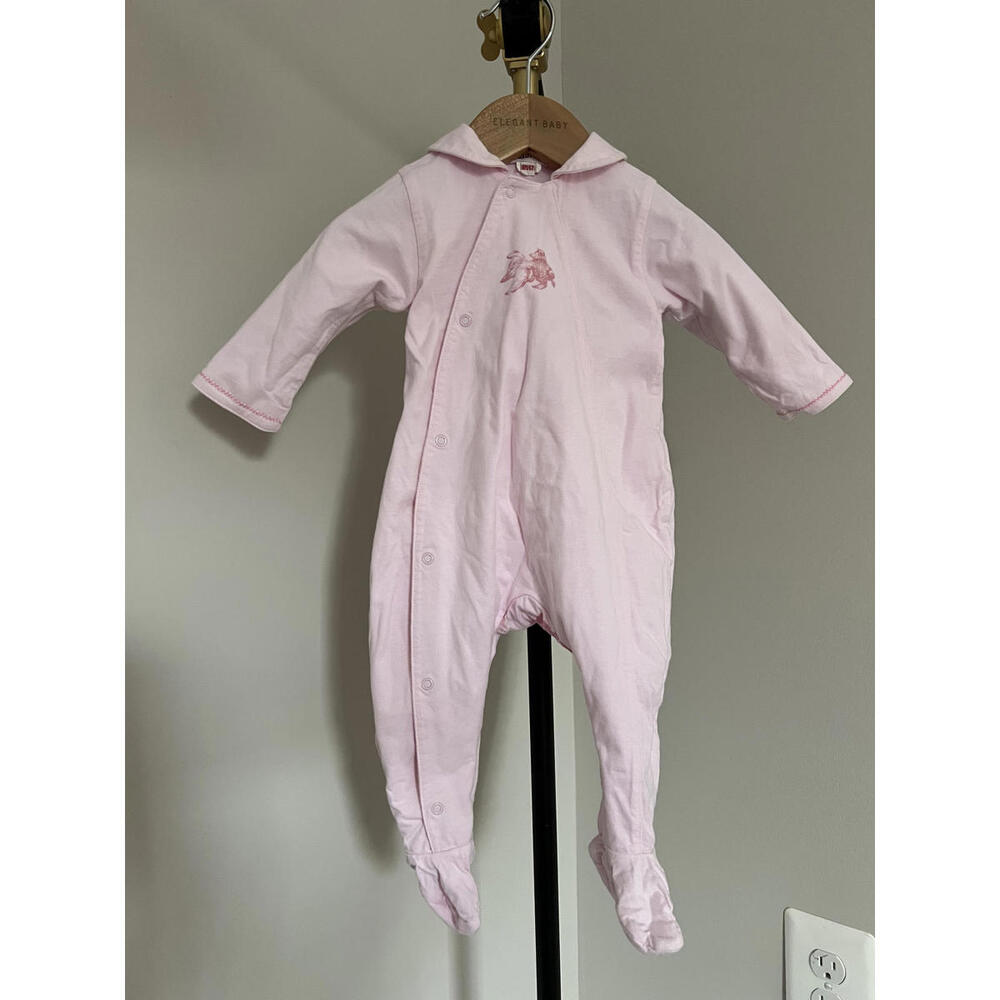 Vintage 90s Catimini Pink Fish Footie Romper - Size 3-6 Months - French Designer